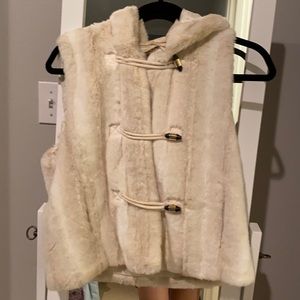 Juicy Couture Cream Faux Fur Vest